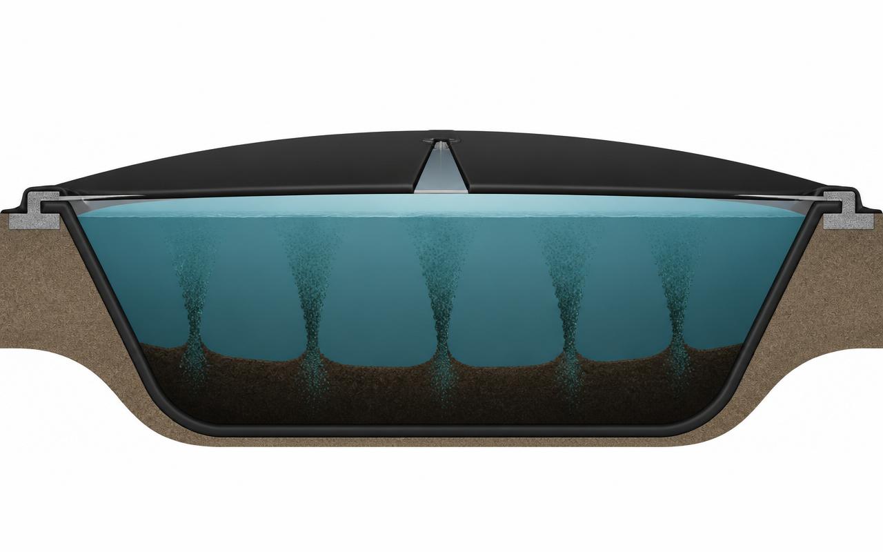 Covered anaerobic lagoon cross-section